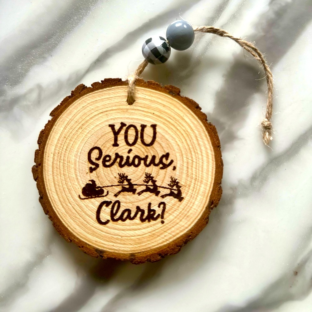 Wood Round Ornament Burned; Home Decor